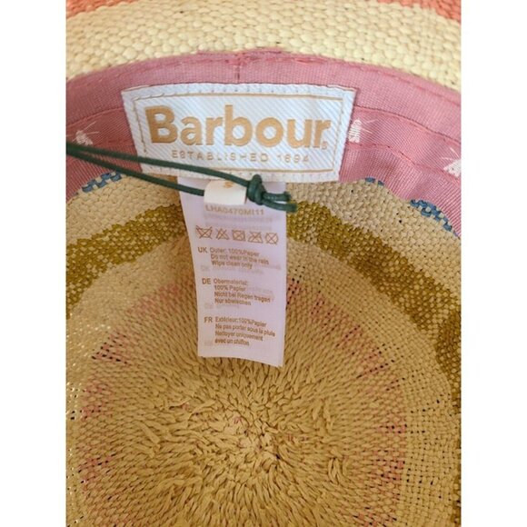 NWT Barbour Southport Sun Hat Straw Striped sz S main image 7